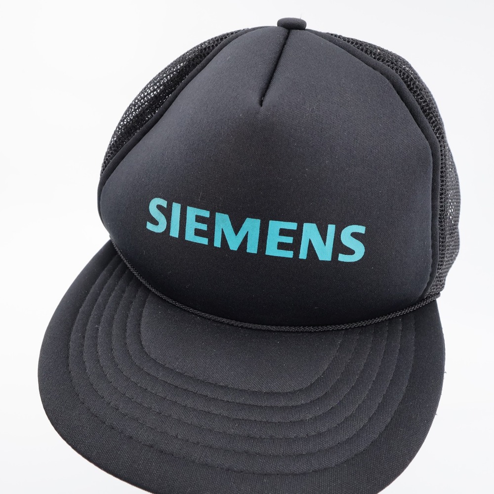 Siemens Vintage Foam Trucker Hat Black‎ Sleeveless Mens OSFA